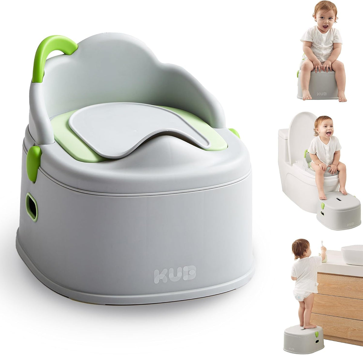 KÜB 3-in-1 potty training toilet in grey front view
