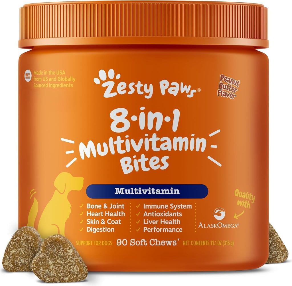 Zesty Paws Dog Multivitamin, Chewable Dog Vitamins and Supplements for Hip & Joints, Skin & Coat, Omega 3 Fish Oil for Dogs- Senior & Puppy Multivitamin- Chicken- 90ct - Image 13