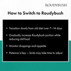 RoudyBush maintenance diet mini pellets in container
