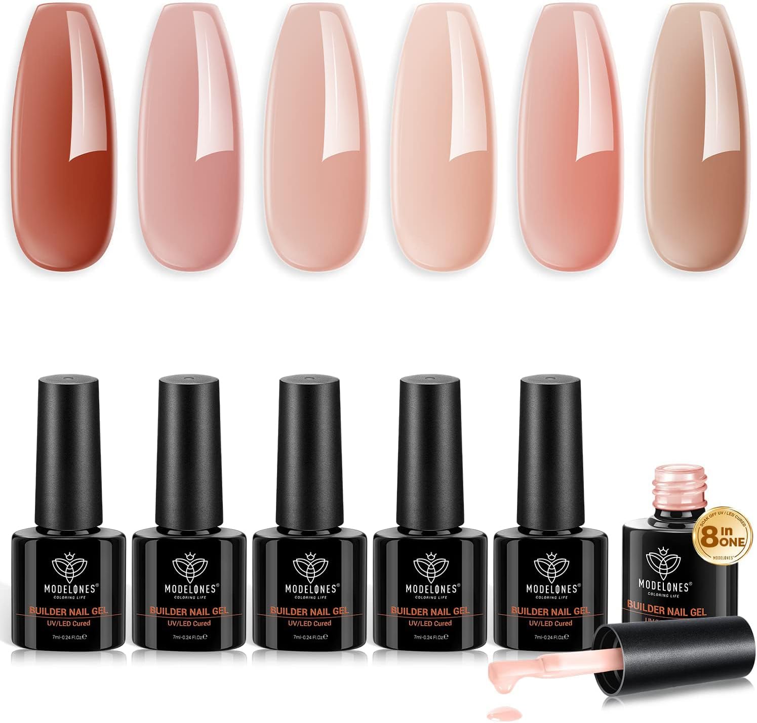 Modelones 8-in-One Builder Gel 6 Color Kit front packaging view