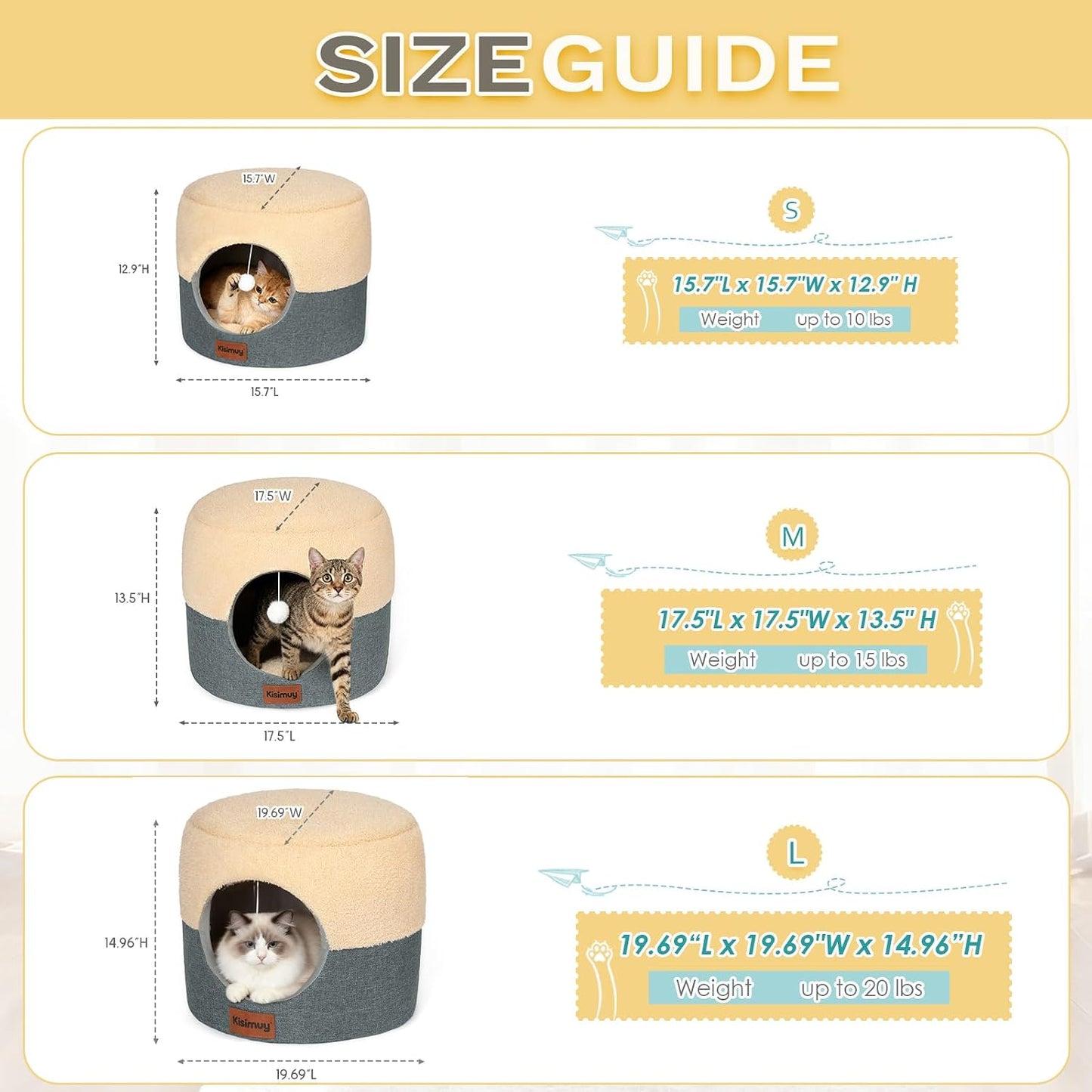 Folded flat view of the KISIMUY pet cave demonstrating easy storage and travel portability