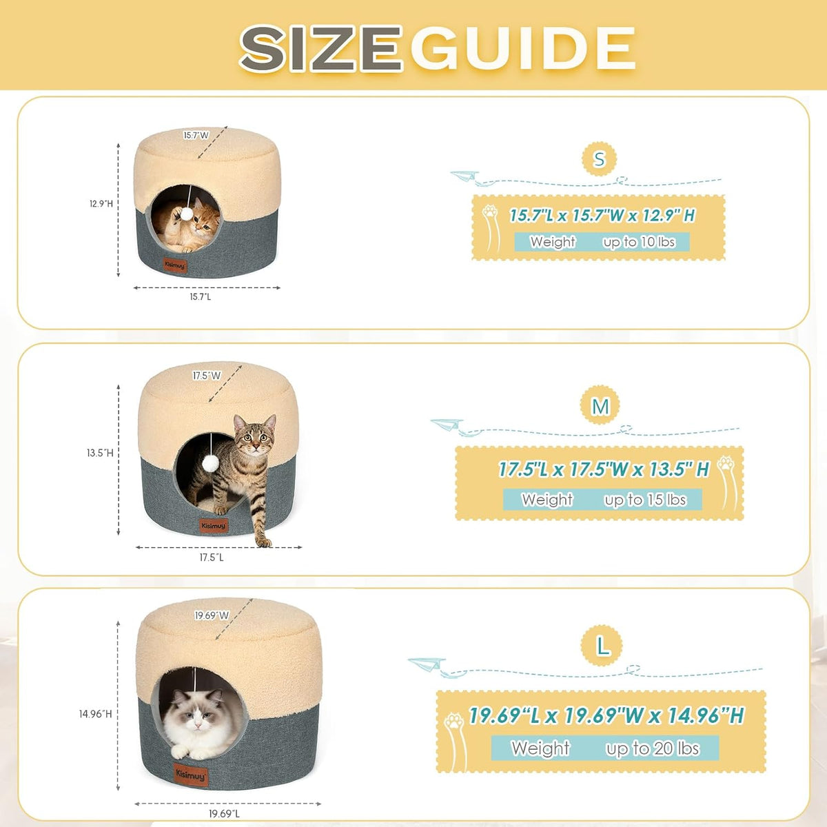 Folded flat view of the KISIMUY pet cave demonstrating easy storage and travel portability