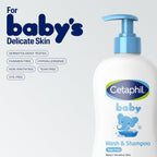 Cetaphil baby wash and shampoo packaging and size reference