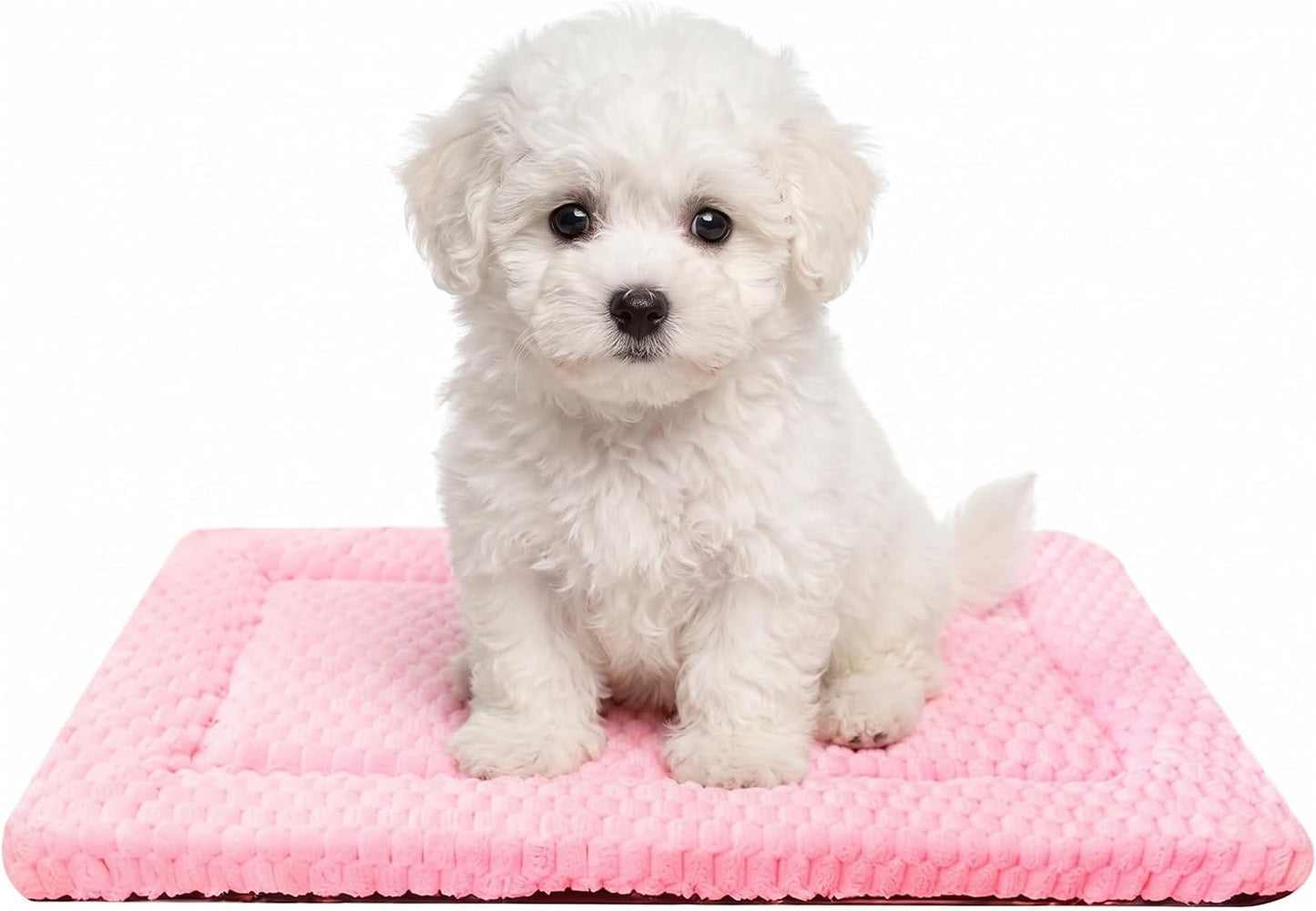Dog Bed Mat, Reversible Dog Crate Pad for Small Medium Dogs & Cats, Soft Washable Kennel Mat with Non-Slip Bottom, Lightweight Pet Bed for Crate, Cage, Home and Travel(Pink, 30" L*20" W*1.5" Th) - Image 13