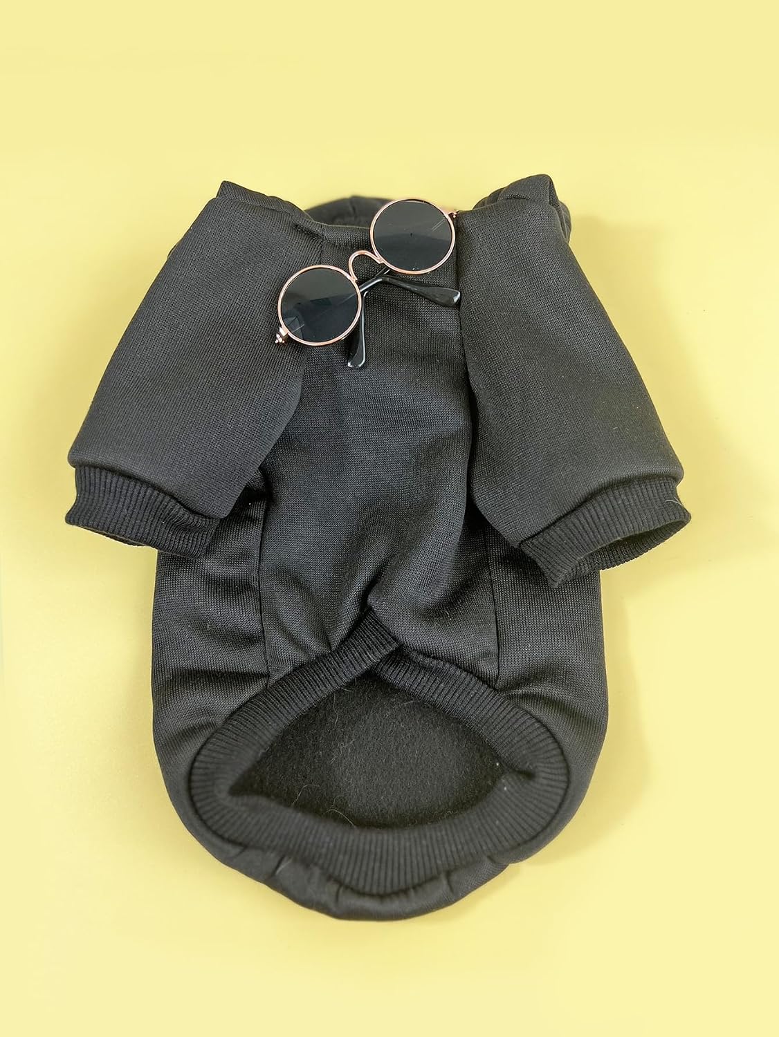 Side view of the soft fabric small dog pullover costume sweatshirt