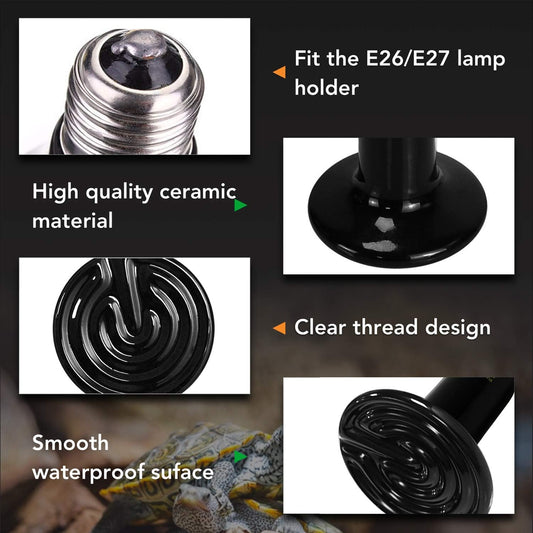 Simple Deluxe 100W infrared brooder heater pack of two displaying the solid ceramic design.