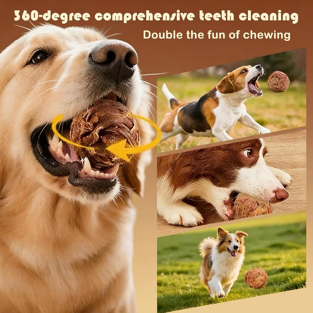 Olsdeeool high protein dog chews showing the two pieces included inside the packaging.