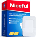 Niceful adhesive gauze island dressing 50 pack front view packaging box.
