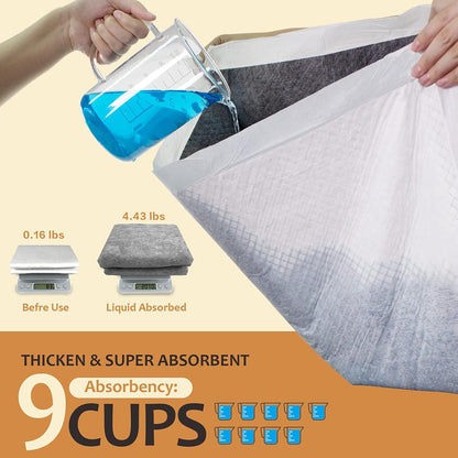 Six layer design demonstration of the absorbent charcoal potty pads for dogs.