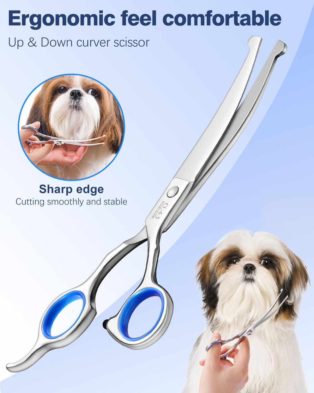 Fiurfiy dual-purpose steel grooming comb next to professional pet shears for untangling dog and cat coats