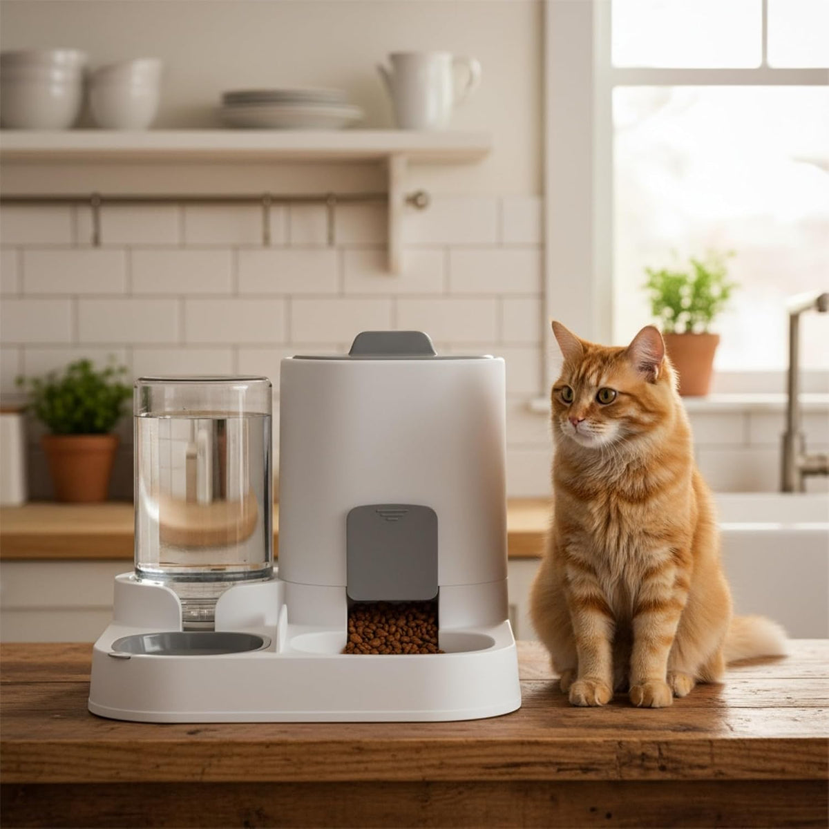 Nastella 2 in 1 gravity pet feeding station packaging view authentic USA imported pet care