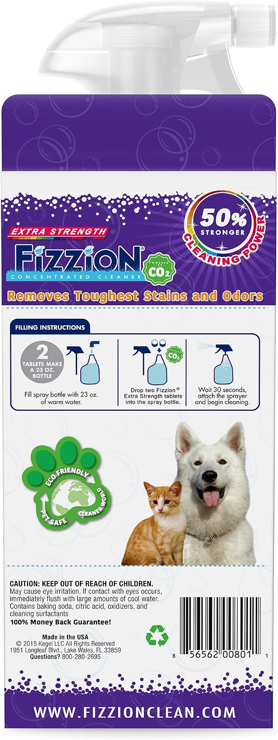 Fizzion pet stain cleaner kit for carpets and upholstery