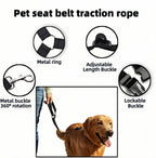 Small dog safely secured in backseat with RyanDesign strap