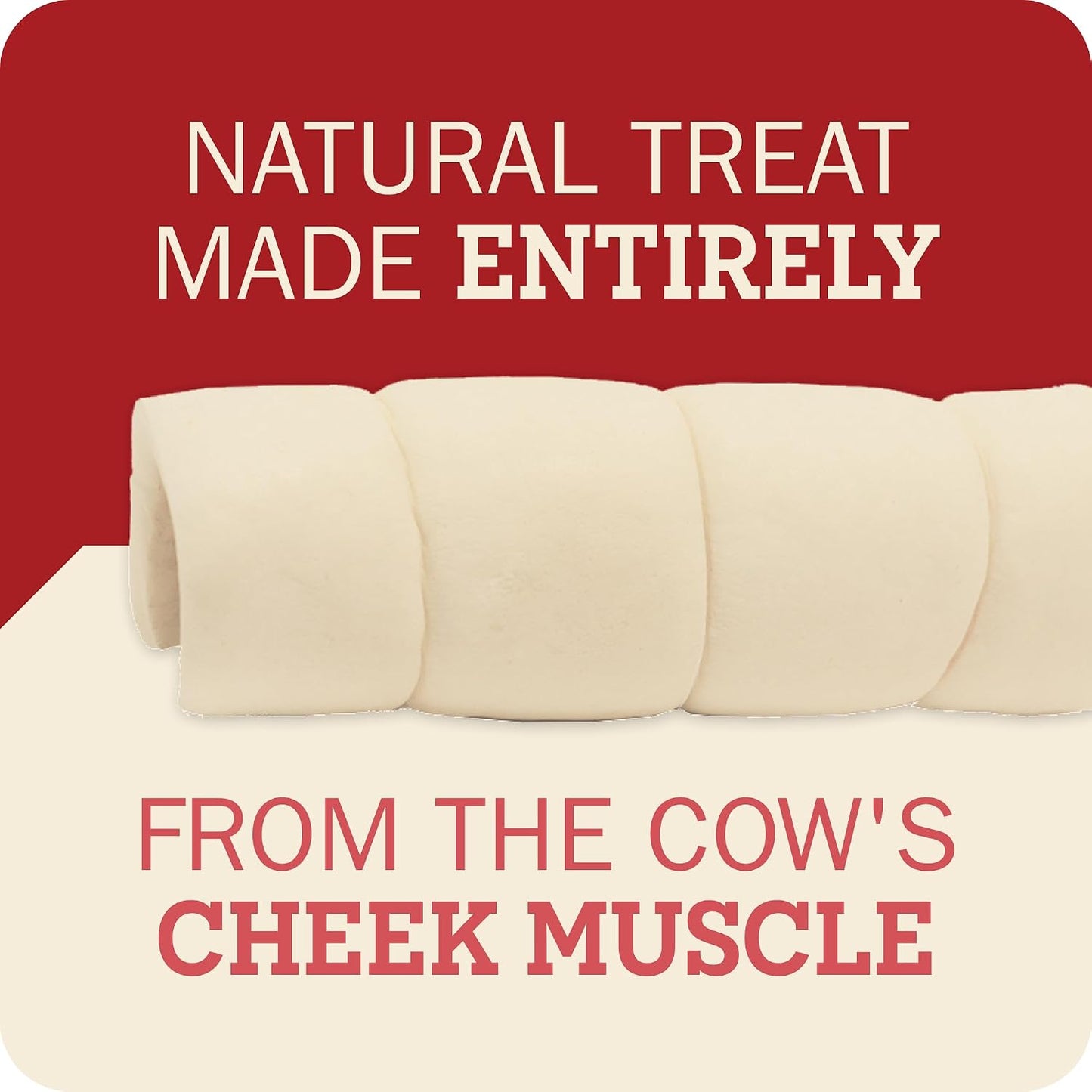 Long lasting durable dog chew roll for aggressive chewers close up view