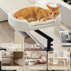 White cat desk bed box and components