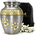 Size perspective of 4 inch high pet ashes urn