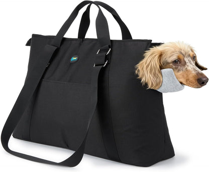 Ownpets large dog purse carrier in black front view