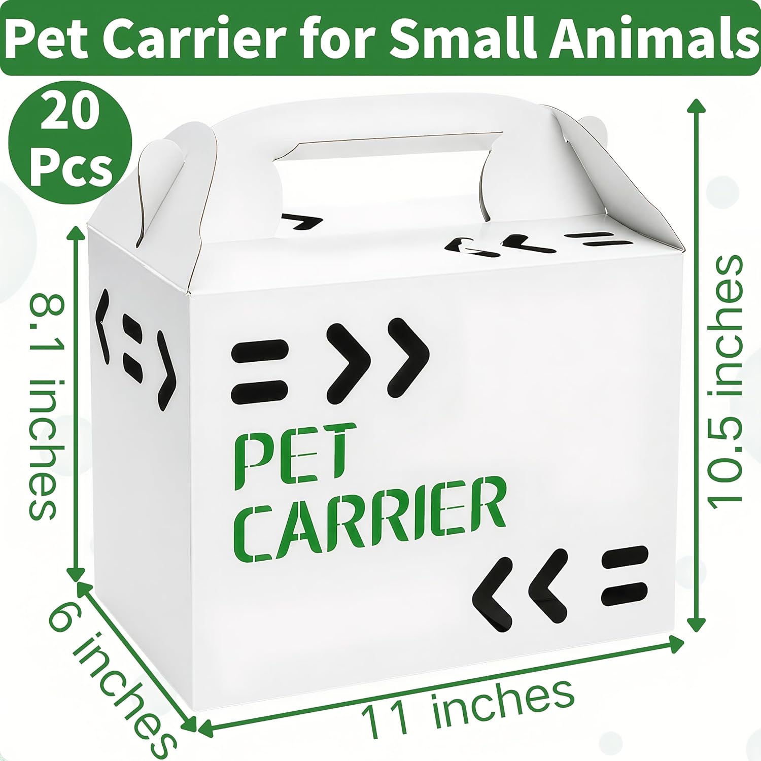 Coloch 20 Pack Cardboard Pet Carrier for Small Pets, 11x8x6 Inches Disposable Pet Transport Box for Small Pets, Chicks, Pullets, Fowls, Hamsters, Gerbils, Not for Adult Cats or Dogs - Image 2