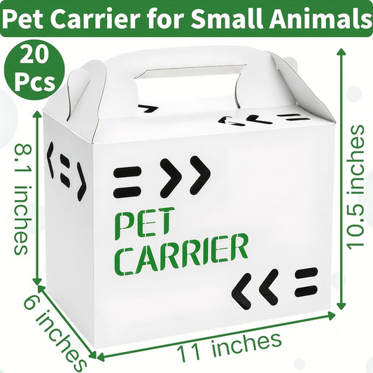 Coloch 20 Pack Cardboard Pet Carrier for Small Pets, 11x8x6 Inches Disposable Pet Transport Box for Small Pets, Chicks, Pullets, Fowls, Hamsters, Gerbils, Not for Adult Cats or Dogs - Image 2