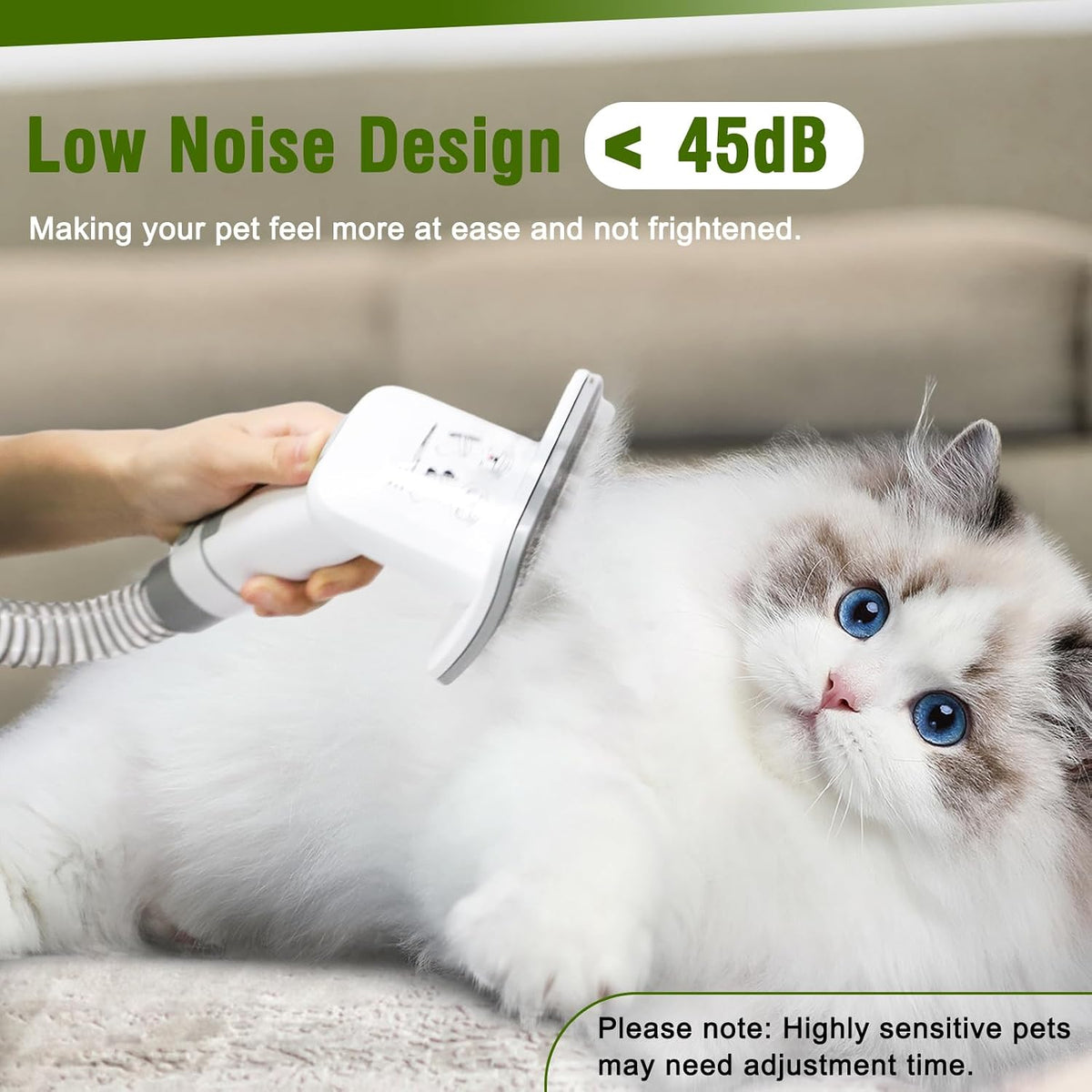 Low noise electric clippers and nail grinder attachment close up view