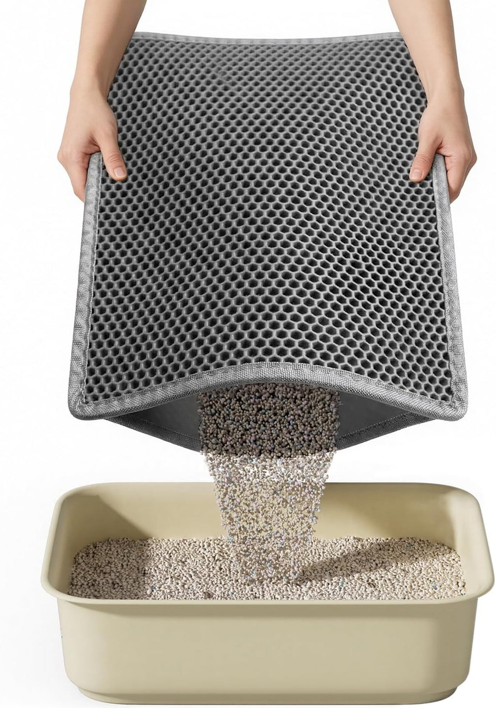 Cat Litter Mat, 30"X24" Large Double Layer Litter Trapping Mat, Waterproof/Urineproof, Easy to Clean Kitty Litter Mats for Floor, Scatter Control (Grey-1Pack) - Image 9