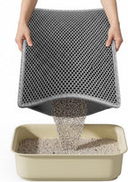 Cat Litter Mat, 30"X24" Large Double Layer Litter Trapping Mat, Waterproof/Urineproof, Easy to Clean Kitty Litter Mats for Floor, Scatter Control (Grey-1Pack) - Image 9