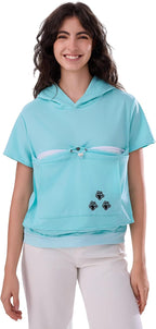 ALYC Pet Pouch Shirt Short Sleeve Kitten Puppy Holder Thin Hoodies Small Animal Carrier Sweatshirt for Women - Image 9