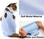 QIYADIN feline recovery suit showing the upgraded collar buckle design