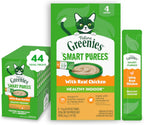 Greenies Feline Smart Purees Healthy Indoor and Skin & Fur Health Lickable Cat Treats, with Real Chicken, with Real Salmon, 0.49 oz. Tubes, 40 Count - Image 10