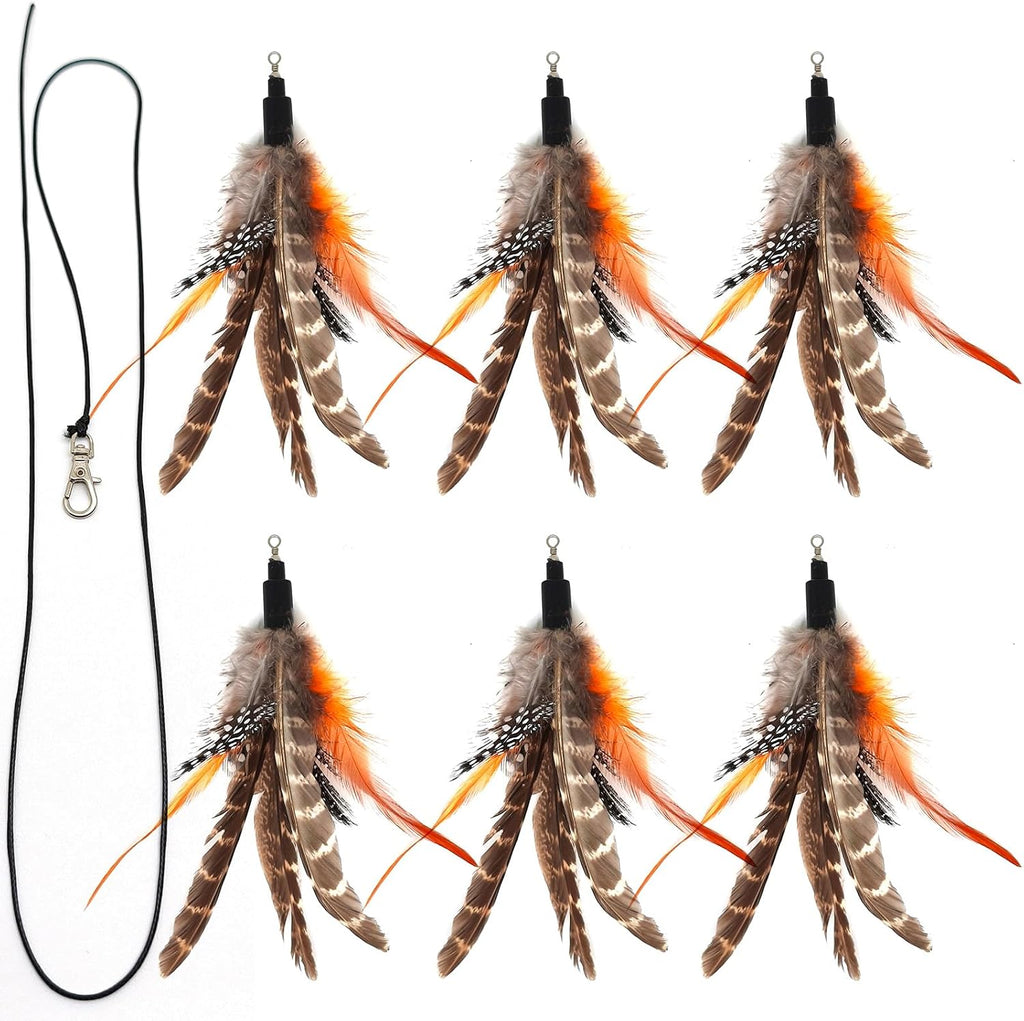12 Pack Cat Wand Feather Toy Refills with Bells , Natural Feather Replacement for Interactive Teaser Toys, Colorful Wand Attachments, Durable and Safe Cat Toy Accessories for Exercise and Play - Image 9