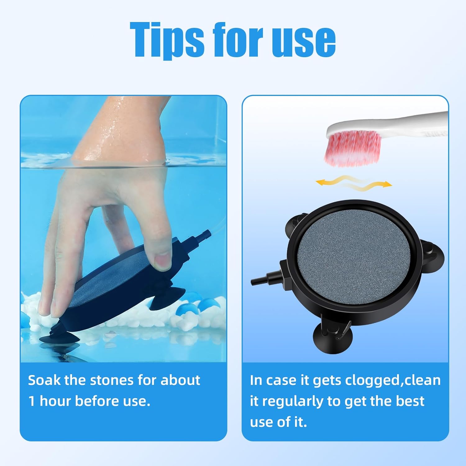 Aquaneat air pump accessory disc submerged in a hydroponic nutrient reservoir