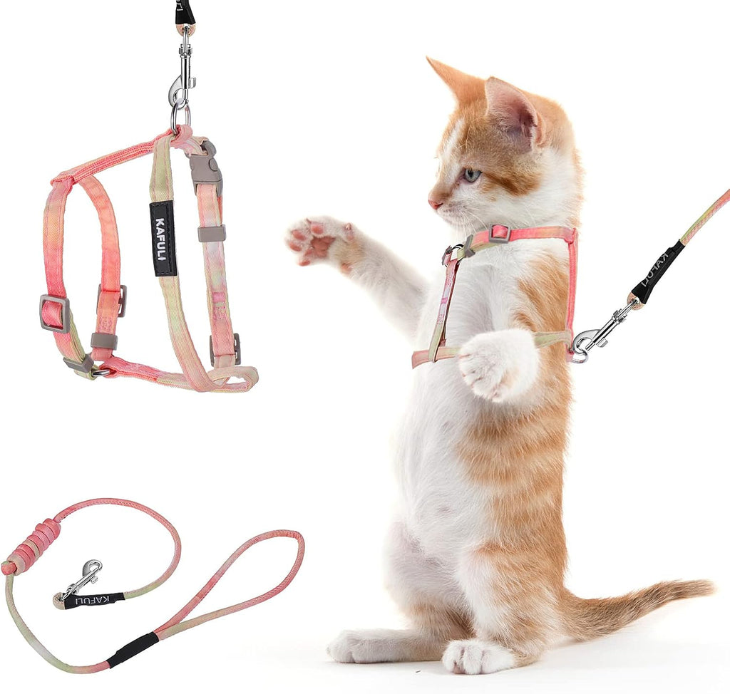 TIESOME Cat Harness and Leash Set, Adjustable Gradient Kitten Harness Escape Proof Harness with Leash for Kitty Outdoor Walking (Gradient Purple) - Image 11