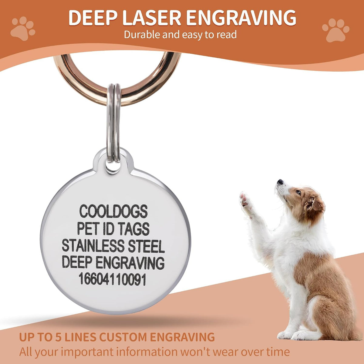 Personalized cat collar identification tag with dark blue enamel