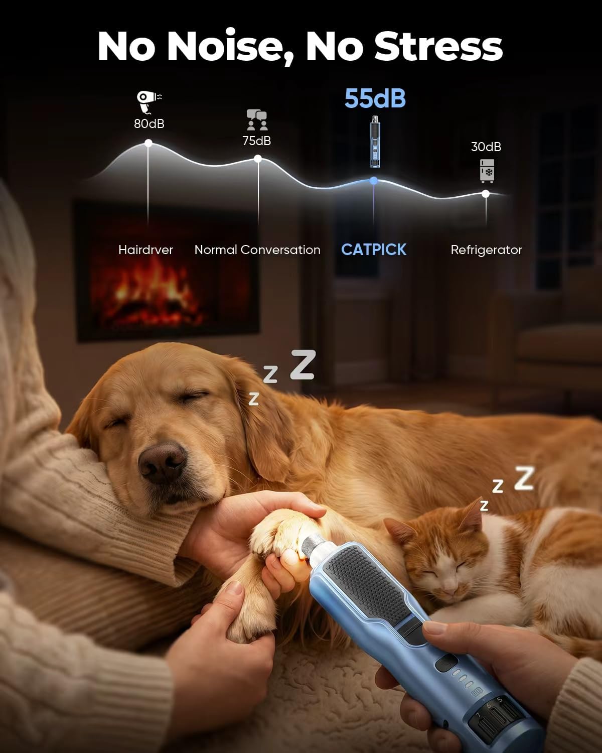 Catpick dog and cat nail trimmer with LED light