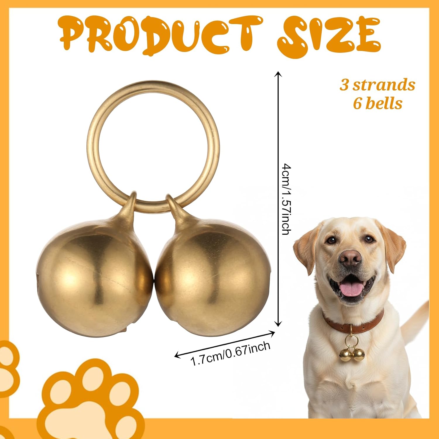 Close up of TIESOME pet tracking bell with copper split ring attachment