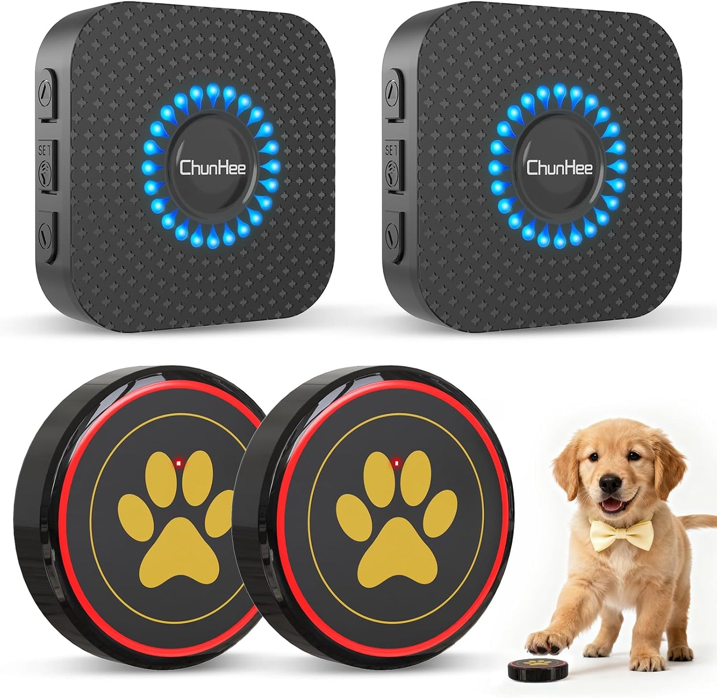 ChunHee Dog Bells for Door, Wireless Dog Doorbell for Potty Training, Dog Bells to Go Outside, Dog Potty Bell with Waterproof Button, 55 Chimes & Adjustable Volume - Image 11