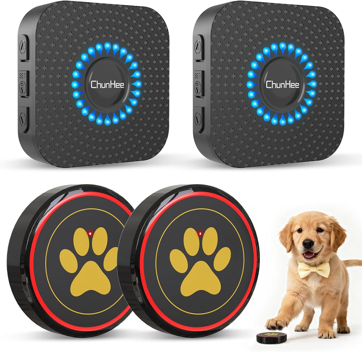 ChunHee Dog Bells for Door, Wireless Dog Doorbell for Potty Training, Dog Bells to Go Outside, Dog Potty Bell with Waterproof Button, 55 Chimes & Adjustable Volume - Image 11