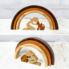 Capti Rainbow Bridge keepsake in a home memorial display