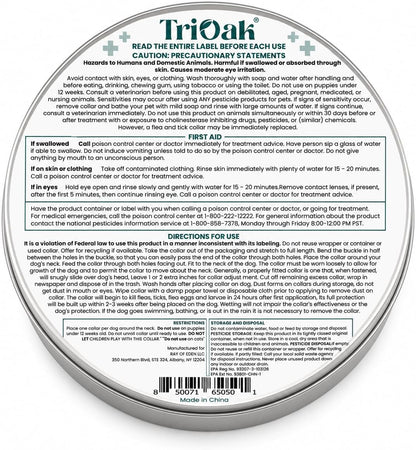 TevraPet flea and tick collar showing waterproof gray material