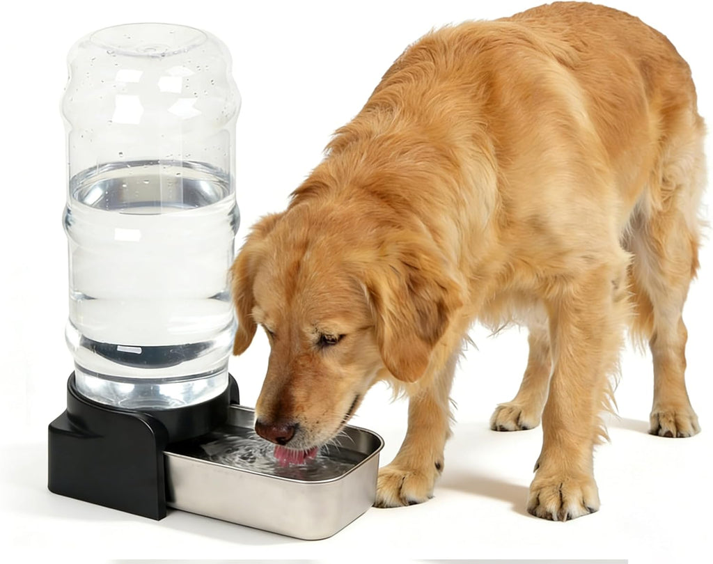 PAKEWAY 1 Gallon Automatic Gravity Dog Water Bowl Dispenser, Stainless Steel Large Capacity Pet Waterer with 3 Filters for Small to Medium Dogs and Cats - Image 12
