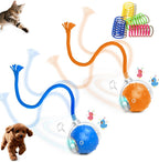 2-Pack Interactive Cat Toys Ball for Indoor CatsDog,Automatic Cat Toy with Smart Obstacle Avoidance&Bird Chirps,Includes 8 Cat Spiral Spring,Cat Enrichment Toys for Indoor Cats(RedBlue) - Image 14