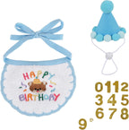 Adjustable buckle detail on PTDECOR blue cat party hat