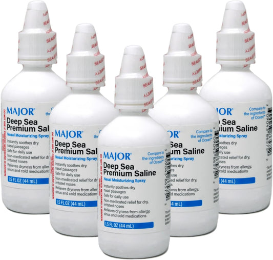 Major Deep Sea Premium Saline Nasal Moisturizing Spray front view pack of five