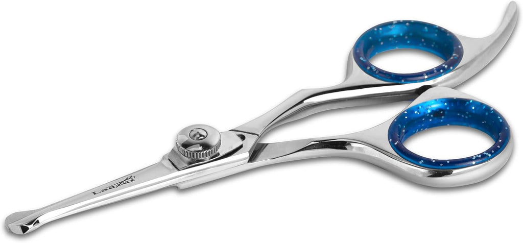 Laazar pet shears package content demonstrating removable blue comfort rings