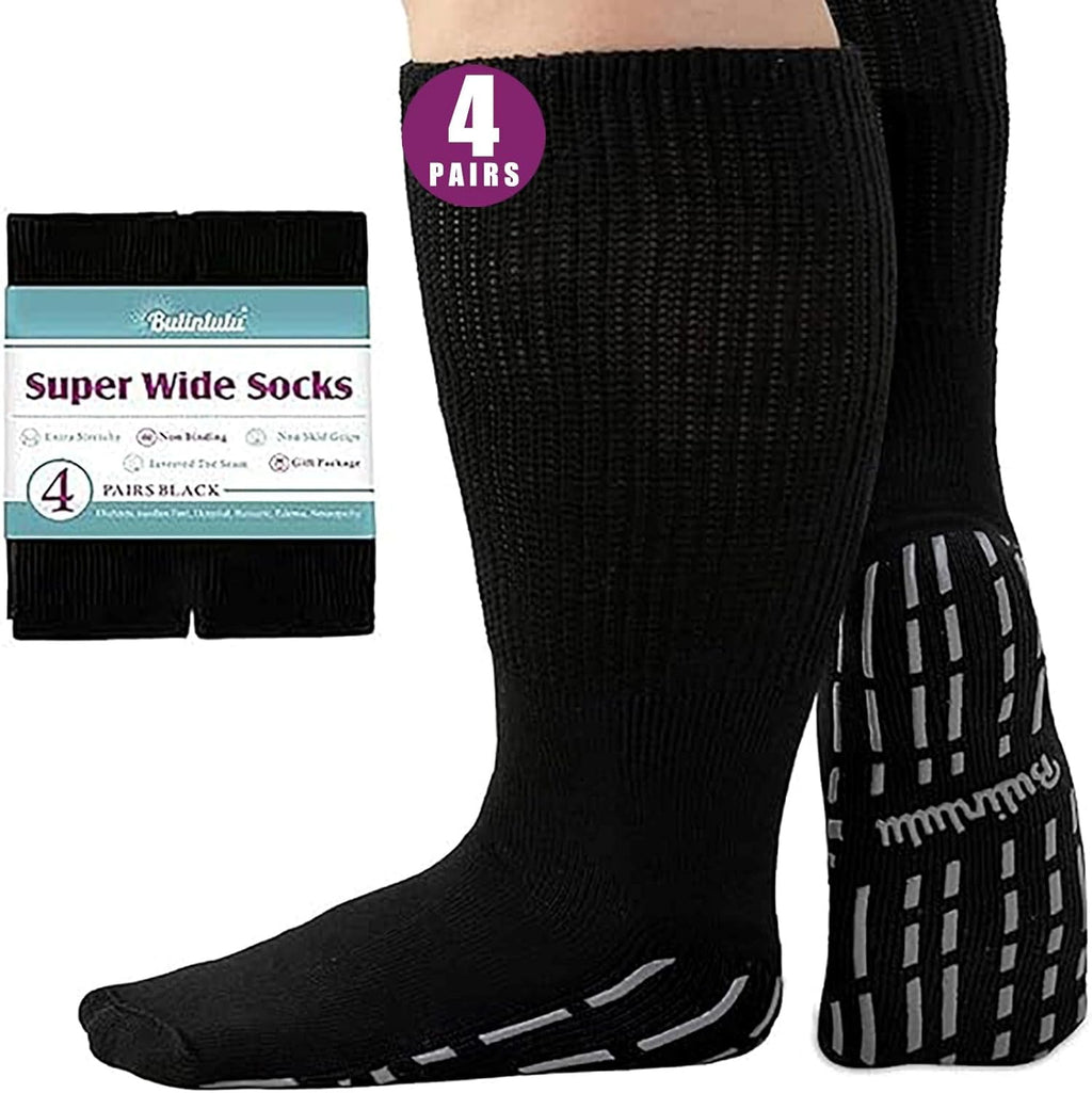 Bulinlulu Extra Wide Socks 4 pack front view diabetic footwear