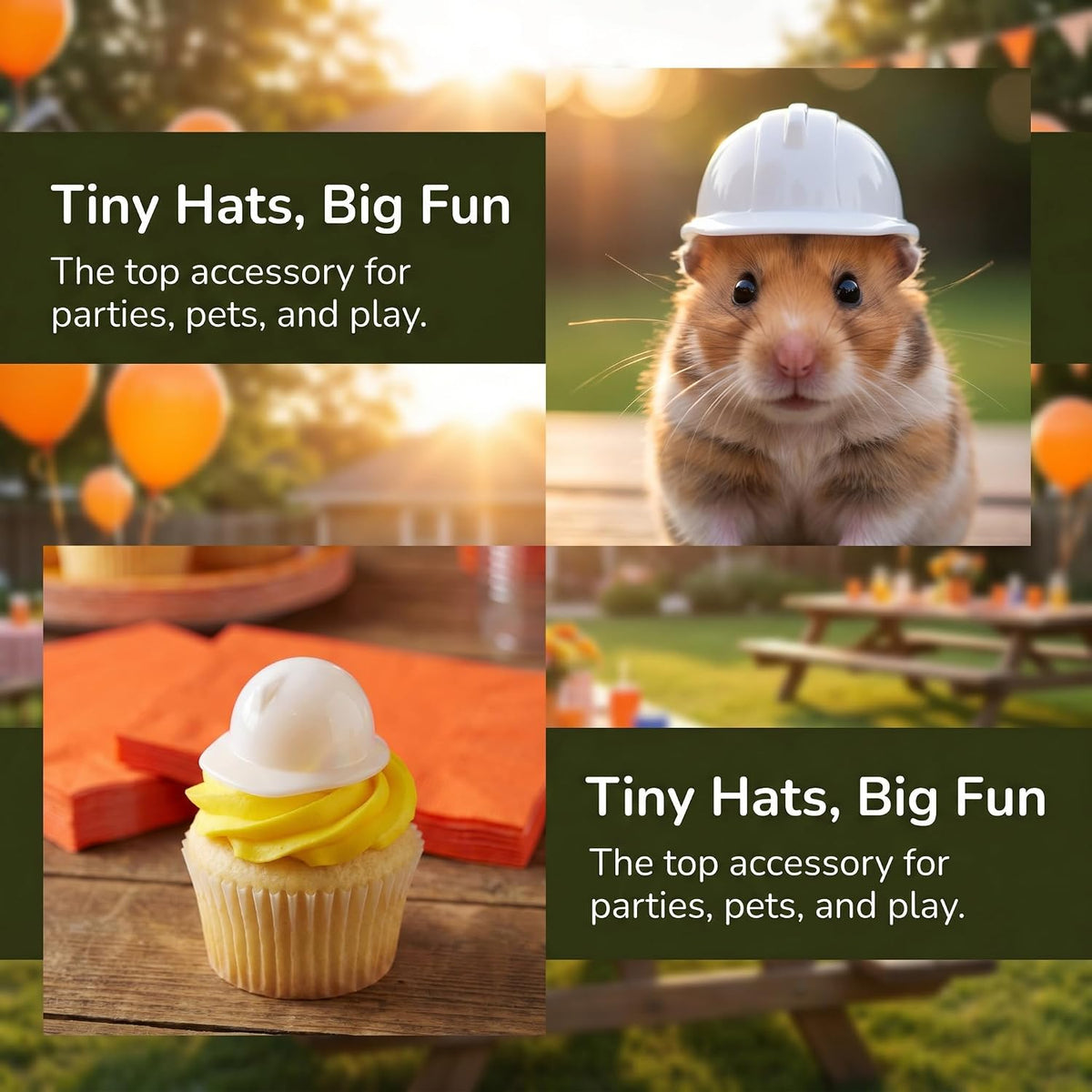 ABOOFAN mini construction hat ten pieces pack for cake decoration
