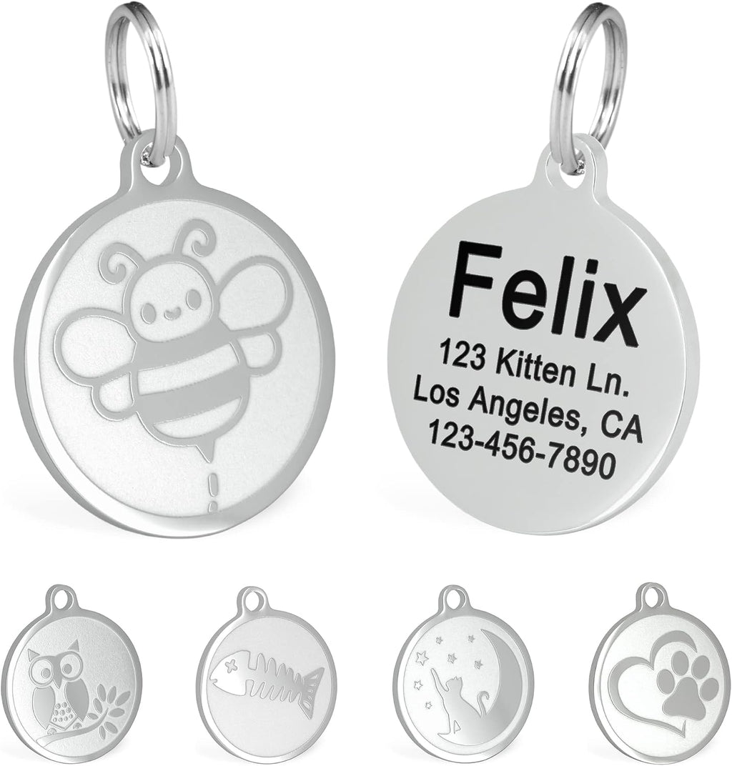 Ultra Joys Engraved Cat Name Tags Personalized - Stainless Steel Name Tag Pet Identification - Small Dog ID Tags Personalized for up to 4 Lines of Text - Pet ID Tags for Cat Collar - Pirate - Image 9