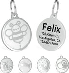 Ultra Joys Engraved Cat Name Tags Personalized - Stainless Steel Name Tag Pet Identification - Small Dog ID Tags Personalized for up to 4 Lines of Text - Pet ID Tags for Cat Collar - Pirate - Image 9