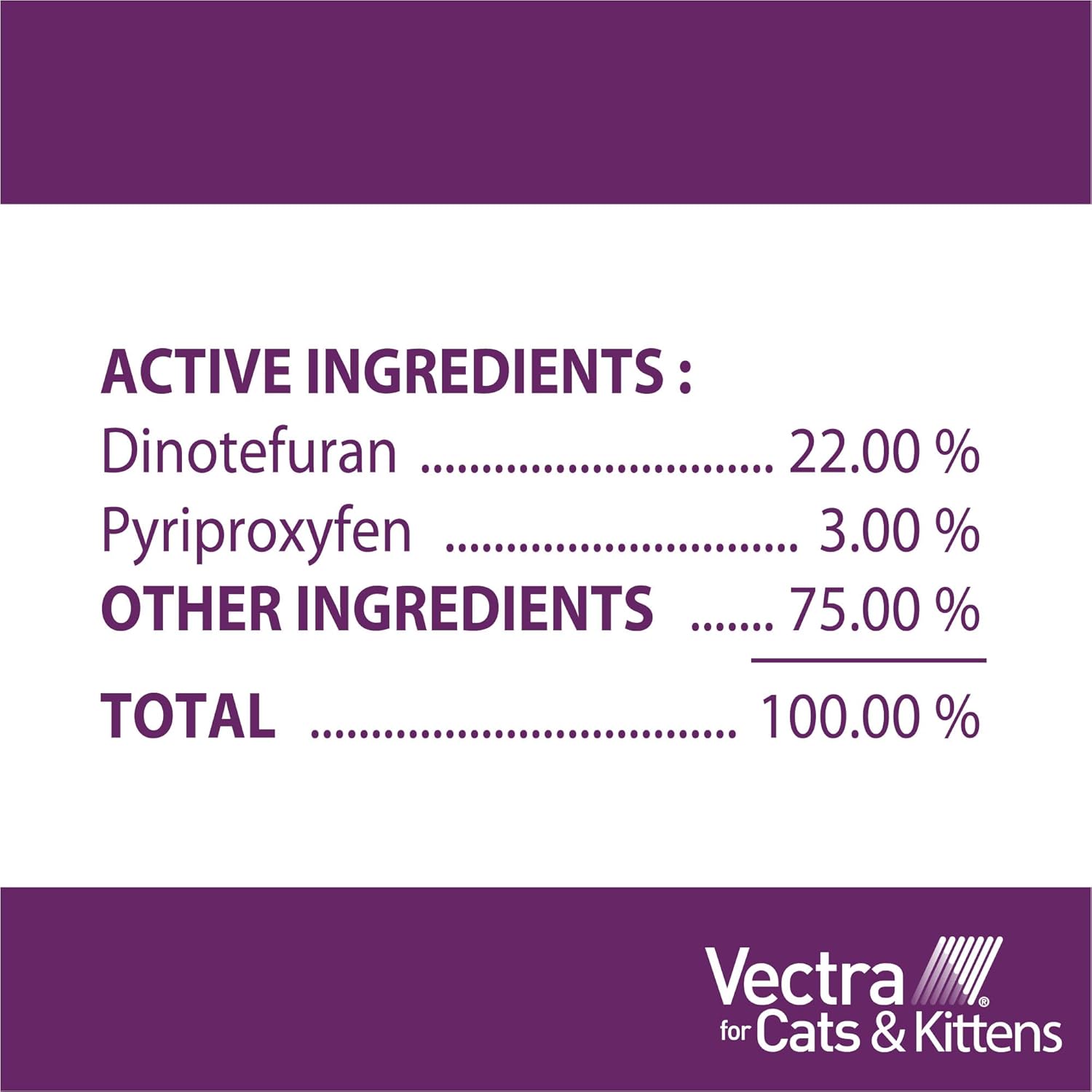 Six month supply packaging of Vectra feline flea prevention tubes