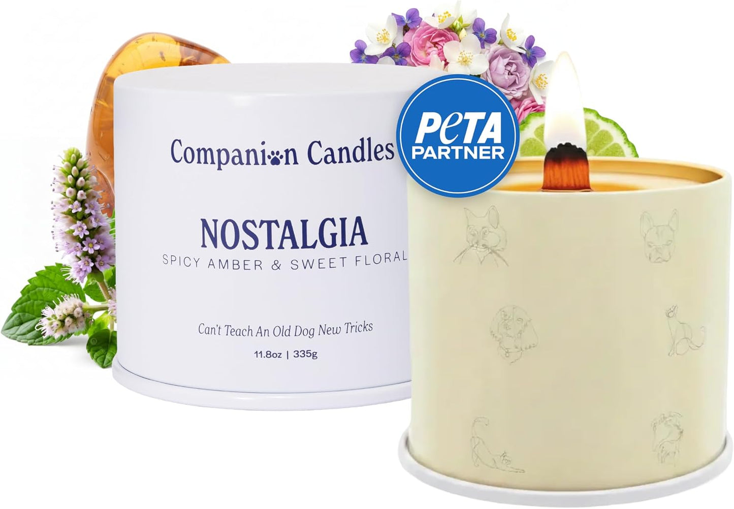 Companion Candles You & Me by the Sea Pet-Friendly Scented Candle - Sea Salt & Neroli Fragrance - Coconut Soy Wax Candle with Wooden Wick, Approx. 50-Hour Burn Time, Made in USA, 11.8 oz - Image 13